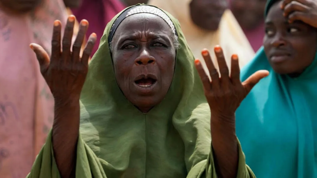 Parents in desperation await the return of their children after gunmen kidnap 300 students in the northwest of Nigeria